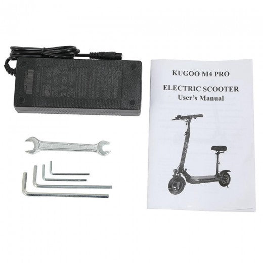 user's manual, tools and charger of the kugoo m4 pro electric scooter