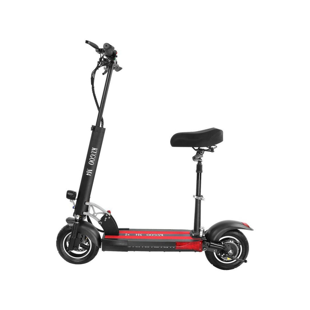Kugoo M4 red and black electric scooter with removable seat